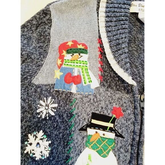 Star Blue Originals Studio L‎ Merry Christmas Sweater Embroidered Vintage - Picture 6 of 9